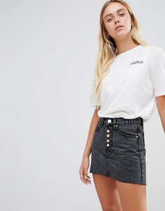 Джинсовая юбка на пуговицах Glamorous - Серый