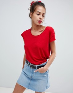 Футболка с круглым вырезом Pull&bear - Красный