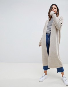 Кардиган макси крупной вязки ASOS DESIGN - Светло-бежевый