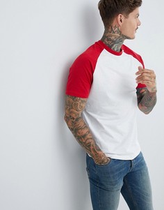 Красная футболка с рукавами реглан Pull&Bear Join Life - Красный
