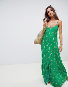Платье макси на пуговицах с мелким цветочным принтом ASOS DESIGN - Мульти