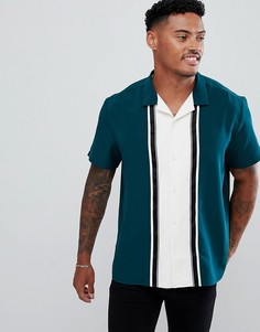 Зеленая оversize-рубашка со вставкой и контрастной лентой ASOS DESIGN - Зеленый