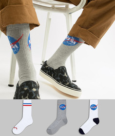 Набор из 3 пар спортивных носков с дизайном Nasa ASOS - Мульти