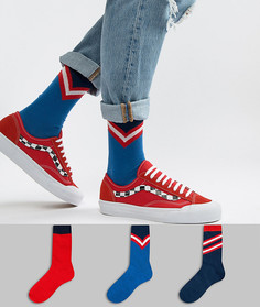 3 пары носков в университетском стиле ASOS DESIGN - Мульти