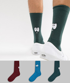 Набор из 3 пар носков в спортивном стиле с вышивкой монстров ASOS DESIGN - Мульти