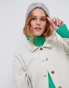 Повязка на голову из переработанного полиэстера в рубчик ASOS DESIGN - Серый