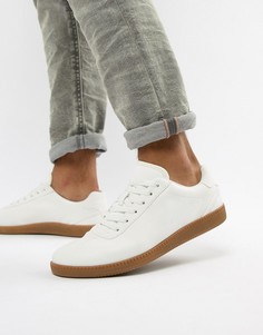 Белые кроссовки из искусственной замши на шнуровке и резиновой подошве ASOS DESIGN - Белый