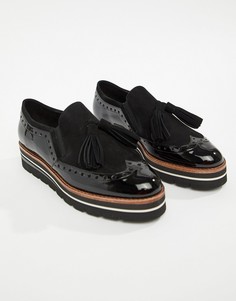 Черные туфли на платформе с замшевой вставкой Dune London Glorya - Черный