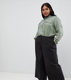 Темно-синие широкие парусиновые брюки ASOS DESIGN Curve - Синий