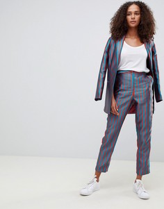 Узкие жаккардовые брюки в полоску ASOS DESIGN Tailored - Мульти