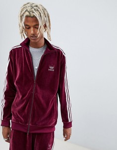 Красный велюровый худи adidas Originals DH5789 - Красный