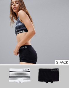 Черно-белые шорты в полоску Reebok - Черный