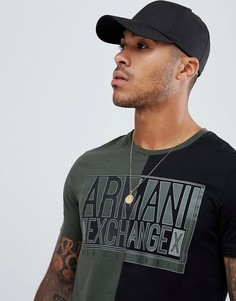 Футболка со вставками и логотипом Armani Exchange - Зеленый