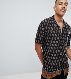 Рубашка классического кроя с принтом пейсли ASOS DESIGN Tall - Черный