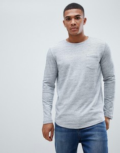 Меланжевый лонгслив Jack & Jones Core - Серый