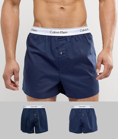 Комплект из 2 пар тканых боксеров из хлопка Calvin Klein - Темно-синий