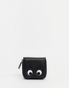 Кошелек на молнии с глазами Monki - Черный