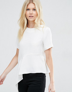 Асимметричная футболка ASOS PETITE - Кремовый