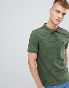 Темно-зеленое узкое поло в рубчик с вышитым логотипом Original Penguin - Зеленый