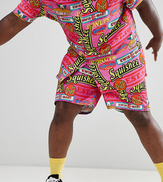 Шорты для плавания с логотипом The Simpsons x ASOS DESIGN Plus - Розовый