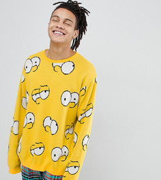 Трикотажный джемпер с принтом Барта The Simpsons x ASOS DESIGN - Желтый