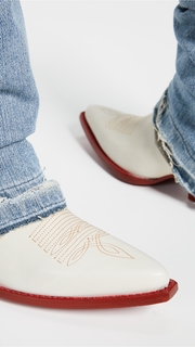 R13 Cowboy Boots with Denim Sleeve