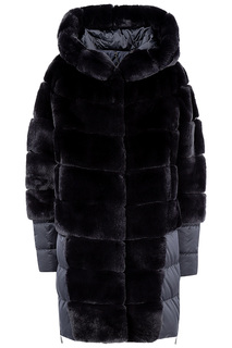 Комбинированная шуба из меха кролика Virtuale Fur Collection