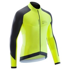 Футболка С Длинным Рукавом Для Велоспорта Мужская Roadcycling 900 Желтая Btwin