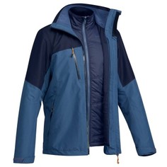 Мужская Куртка Для Треккинга Rainwarm 500 3 В 1 Синяя Quechua