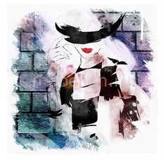 Панно (50х50 см) Fashion girl 140235475 Ekoramka