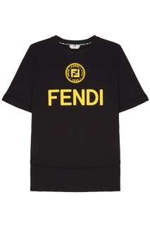 Футболка с принтом и аппликацией Fendi