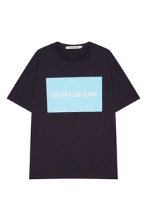 Темно-синяя футболка с логотипом Calvin Klein