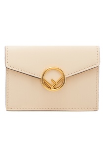 Бежевый кошелек с логотипом Fendi
