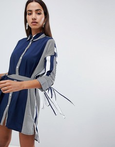 Платье-рубашка в полоску с поясом AX Paris - Мульти