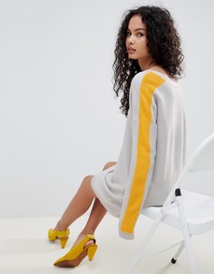 Платье с V-образным вырезом ASOS DESIGN - Серый
