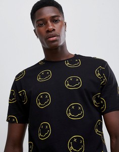 Свободная футболка с принтом Nirvana ASOS DESIGN - Черный
