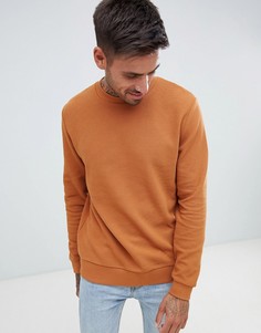 Темно-оранжевый свитшот в рубчик ASOS DESIGN - Оранжевый