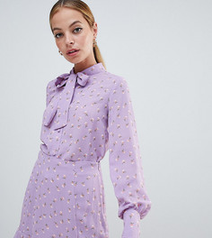 Рубашка с цветочным принтом Fashion Union petite - Фиолетовый