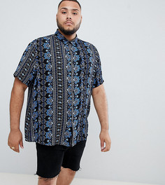 Рубашка классического кроя с принтом пейсли ASOS DESIGN Plus - Синий