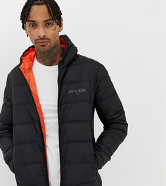 Черная дутая куртка с капюшоном Sixth June эксклюзивно для ASOS - Черный