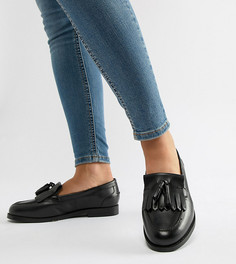 Кожаные лоферы для широкой стопы ASOS DESIGN Maxwell - Черный