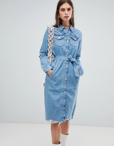 Джинсовое платье-рубашка River Island - Синий