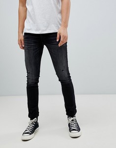 Узкие джинсы с рваной отделкой Jack & Jones Intelligence - Черный