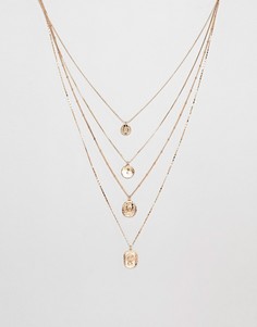 Золотистое ожерелье с монетой Missguided - Золотой