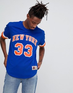 Сетчатая футболка с логотипом New York Knicks Mitchell & Ness NBA - Синий