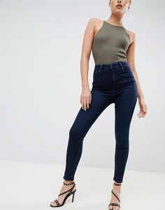 Синие джинсы скинни с завышенной талией ASOS DESIGN Ridley - Синий