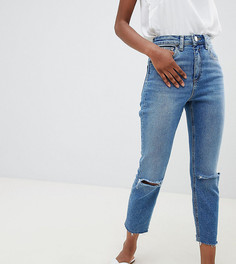 Синие джинсы слим в винтажном стиле с завышенной талией ASOS DESIGN Petite Farleigh - Синий