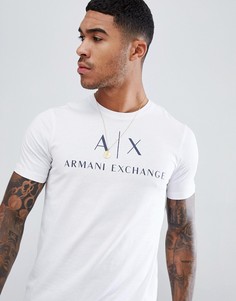 Белая базовая футболка с логотипом Armani Exchange - Белый