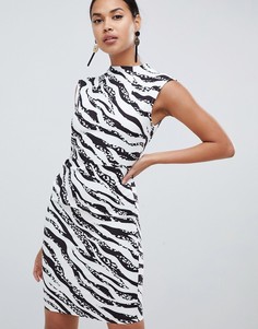 Короткое платье-футляр с принтом ASOS DESIGN - Мульти