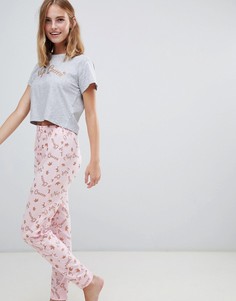 Пижамный комплект с надписью Brave Soul - Розовый